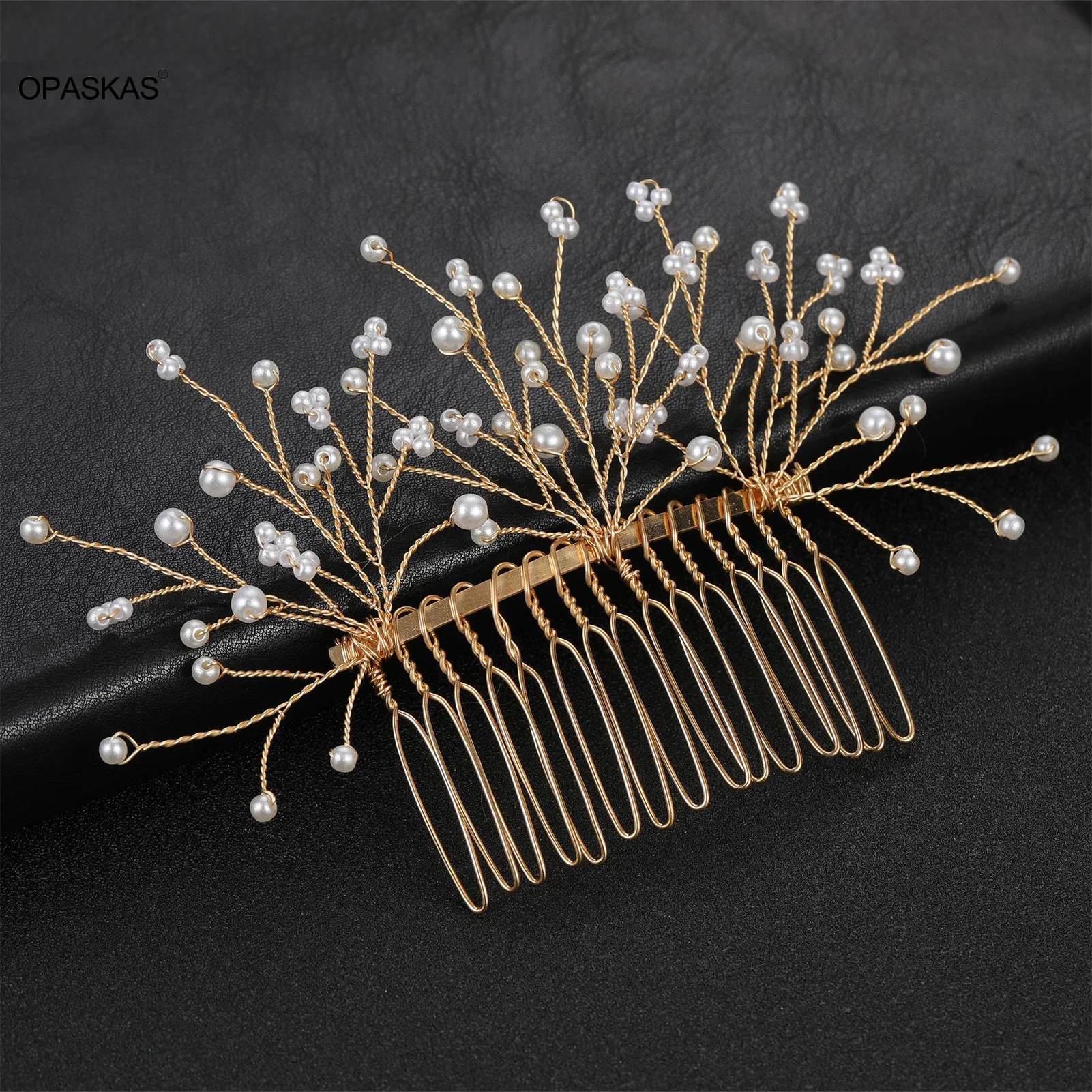 

Wedding Hair Combs Faux Freshwater Pearls Hair Jewelry Handmade Sparkling Accessories Exquisite Headpiece Tiaras Ornaments