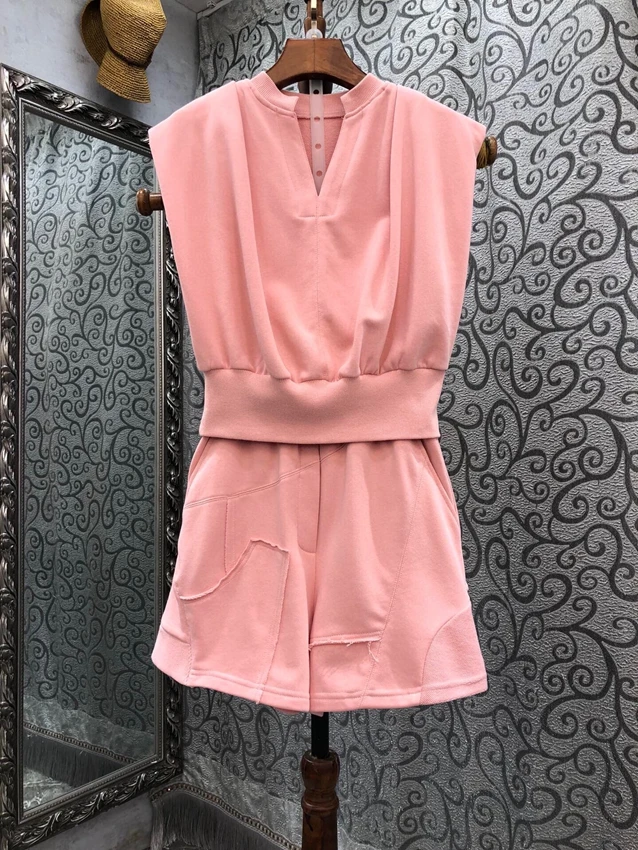 2023 new women fashion suit sleeveless loose short top + wide leg pants 2-piece set 0321
2023 new women fashion suit sleeveless loose short top + wide leg pants 2-piece set 0321