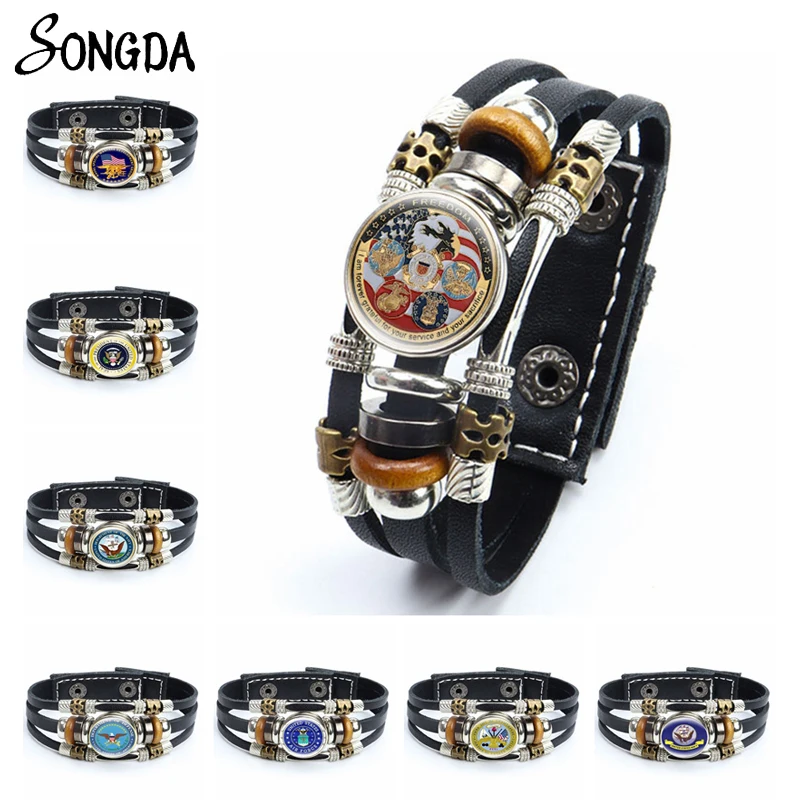 USMC Army Badge Military United States Marine Corps Leather Bracelets for Women Men Multilayer Picture Braided Bracelet Jewelry
USMC Army Badge Military United States Marine Corps Leather Bracelets for Women Men Multilayer Picture Braided Bracelet Jewelry