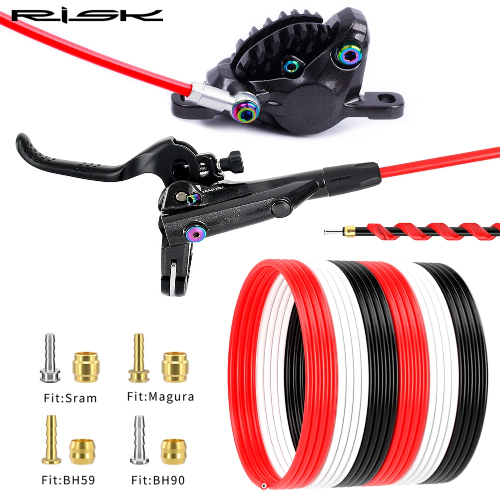 RISK Bicycle Hydraulic Disc Brake Hose Kit with 4x Barbed Insert 4x Brass Olive 2x Sleeve For Shimano Magura Sram BH59 BH90
RISK Bicycle Hydraulic Disc Brake Hose Kit with 4x Barbed Insert 4x Brass Olive 2x Sleeve For Shimano Magura Sram BH59 BH90