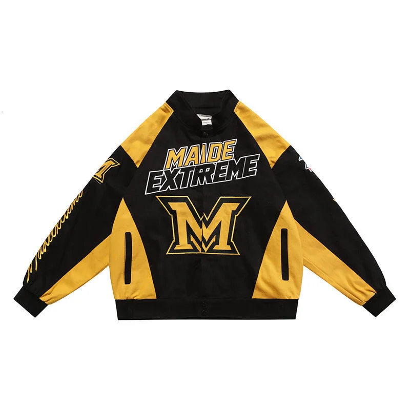 Куртка в американском стиле ретро гоночная Байкерская для мужчин и женщин Тяжелая вышивка в стиле хип-хоп трендовая свободная парная тонка...
Куртка в американском стиле ретро гоночная Байкерская для мужчин и женщин Тяжелая вышивка в стиле хип-хоп трендовая свободная парная тонка...