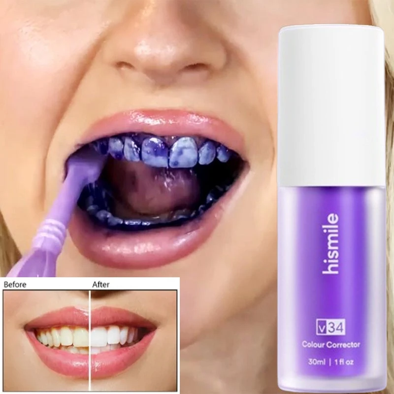 HISMILE V34 Colour Corrector Teeth Toothpaste Reduce Yellowing Teeth Whitening Brightening Care Toothpaste Beauty Health 30ml 
HISMILE V34 Colour Corrector Teeth Toothpaste Reduce Yellowing Teeth Whitening Brightening Care Toothpaste Beauty Health 30ml