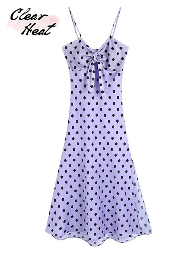 Polka Dot Printed Bow Sling Dress Women V Neck Backless Bodycon Long Robes Summer Chic Female High Waisted Split vestido
Polka Dot Printed Bow Sling Dress Women V Neck Backless Bodycon Long Robes Summer Chic Female High Waisted Split vestido