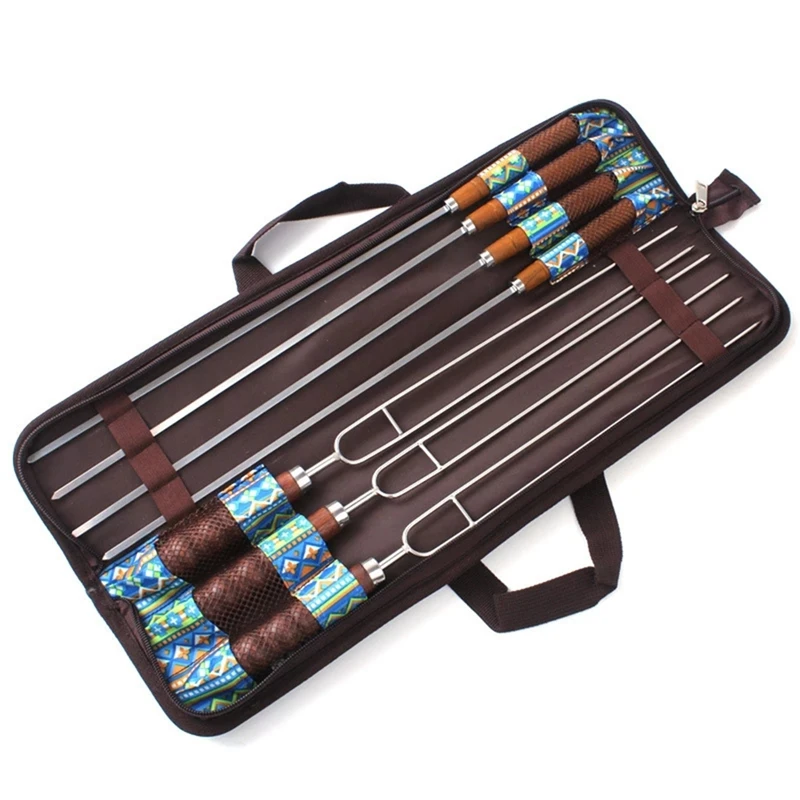 7Pcs/Set Stainless Steel Barbecue Skewers Outdoor Portable BBQ Needle/Sticks Fork Set Wooden Handle Picnic Tools 
7Pcs/Set Stainless Steel Barbecue Skewers Outdoor Portable BBQ Needle/Sticks Fork Set Wooden Handle Picnic Tools