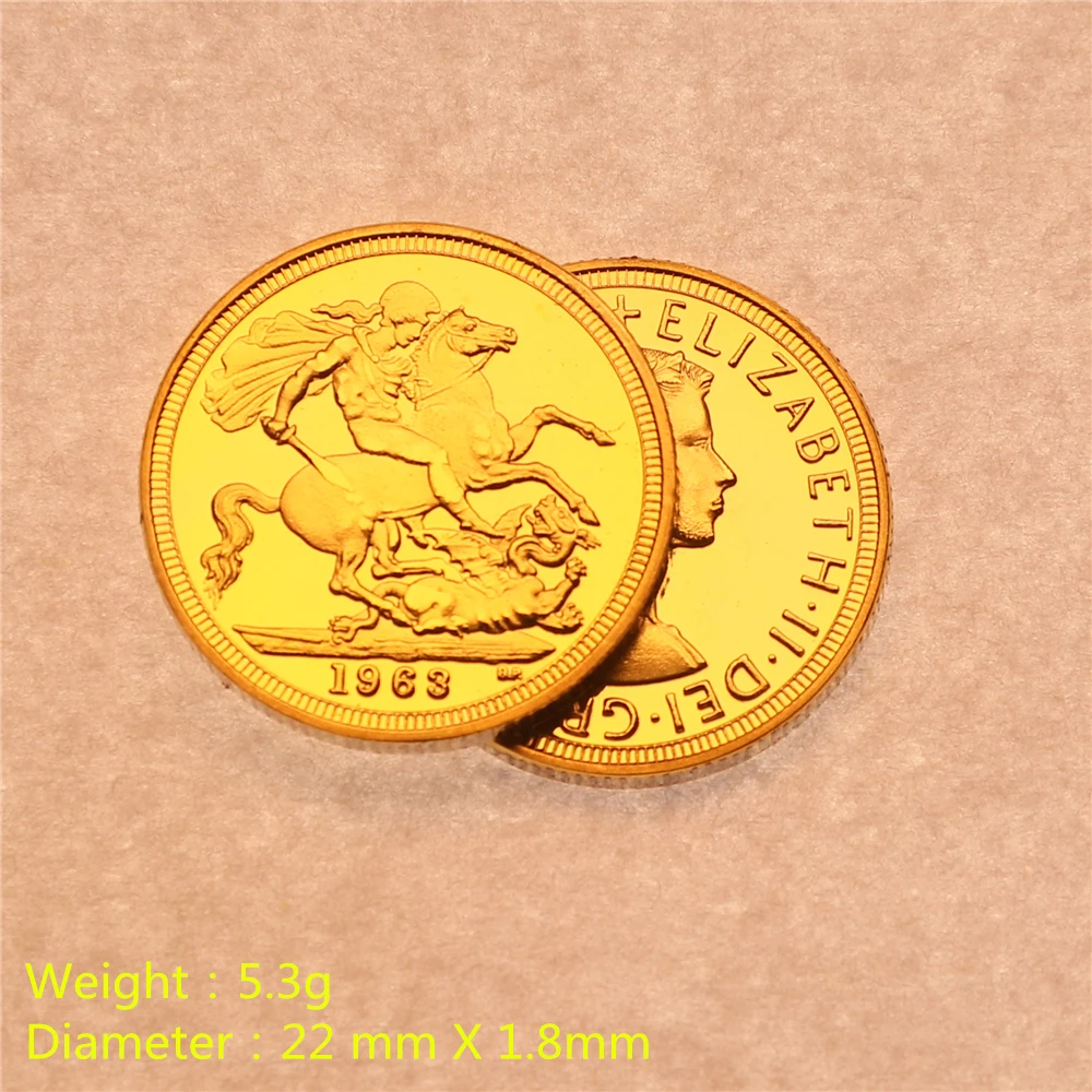 1963 Britain's Queen Elizabeth II coin + 1914 British Sovereign Coin+2015 Sovereign Gold Coin
1963 Britain's Queen Elizabeth II coin + 1914 British Sovereign Coin+2015 Sovereign Gold Coin