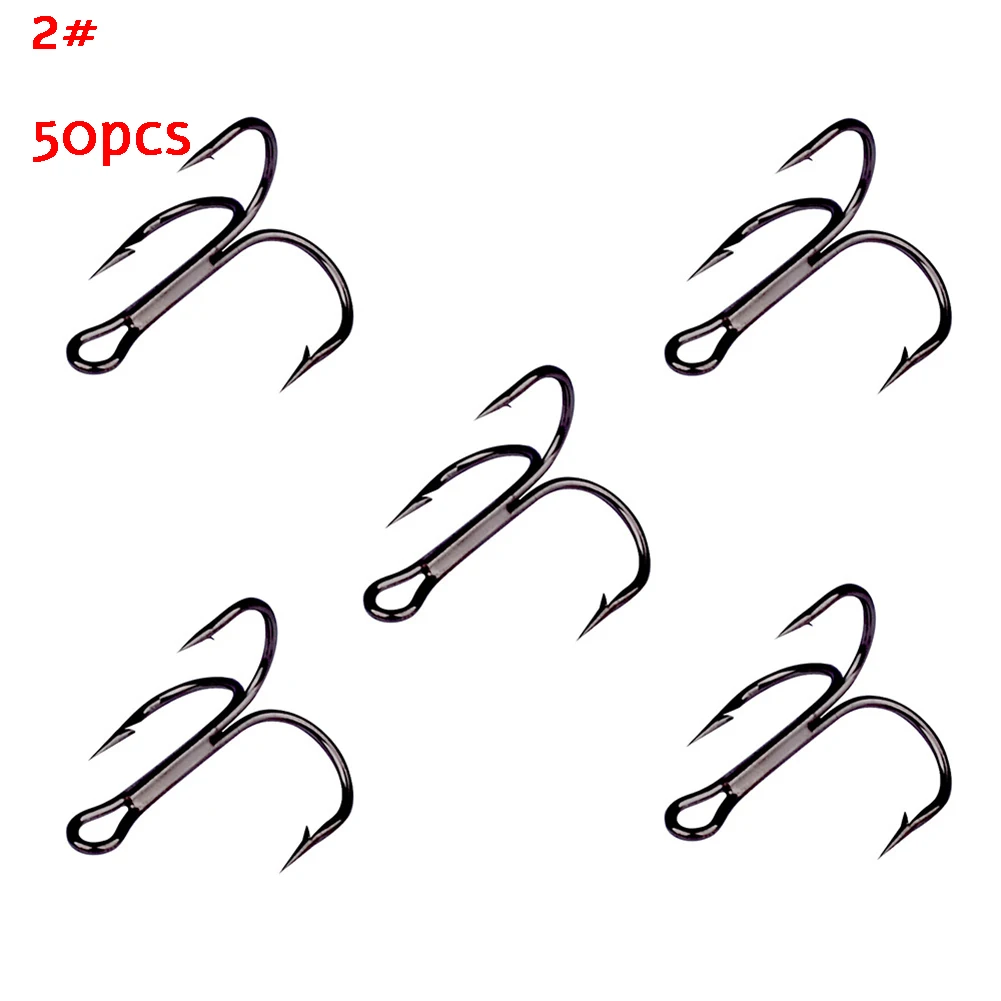 50Pcs /box Fish Hooks Stainless Steel Fishing Treble Hook Black Sharp Triple Hooks 2/4/6/8/10# Sanben Hookluya Special Fish Hook
50Pcs /box Fish Hooks Stainless Steel Fishing Treble Hook Black Sharp Triple Hooks 2/4/6/8/10# Sanben Hookluya Special Fish Hook