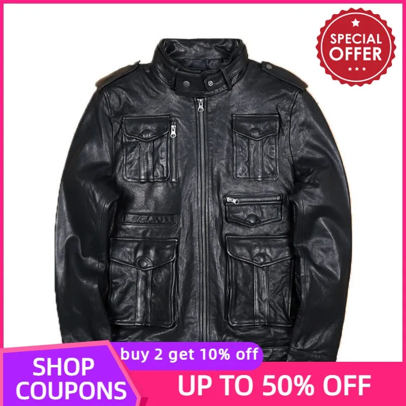 2022 Black Genuine Leather Jacket Men Casual Style Stand Collar Plus Size 3XL Real Natural Sheepskin Autumn Slim Fit Coat
2022 Black Genuine Leather Jacket Men Casual Style Stand Collar Plus Size 3XL Real Natural Sheepskin Autumn Slim Fit Coat