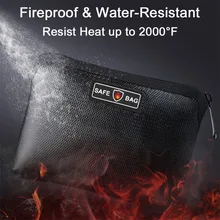 Fireproof Waterproof Document Bags Liquid Silicone Material Heat Insulation Fire and Water Resistant Safe Bag Zipper