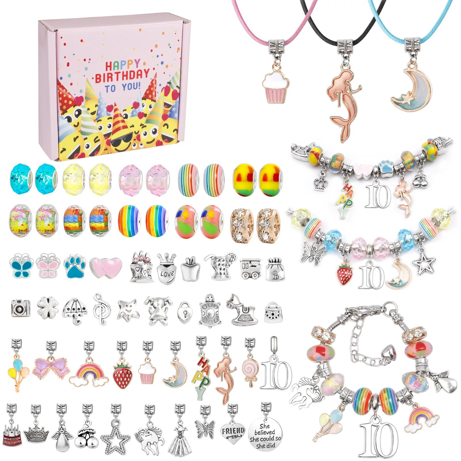 Children Birthday Theme DIY Bracelet Set Cute Number Rainbow Mermaid Charms Bracelet Kit for Women Jewelry Making Accessories
Children Birthday Theme DIY Bracelet Set Cute Number Rainbow Mermaid Charms Bracelet Kit for Women Jewelry Making Accessories
