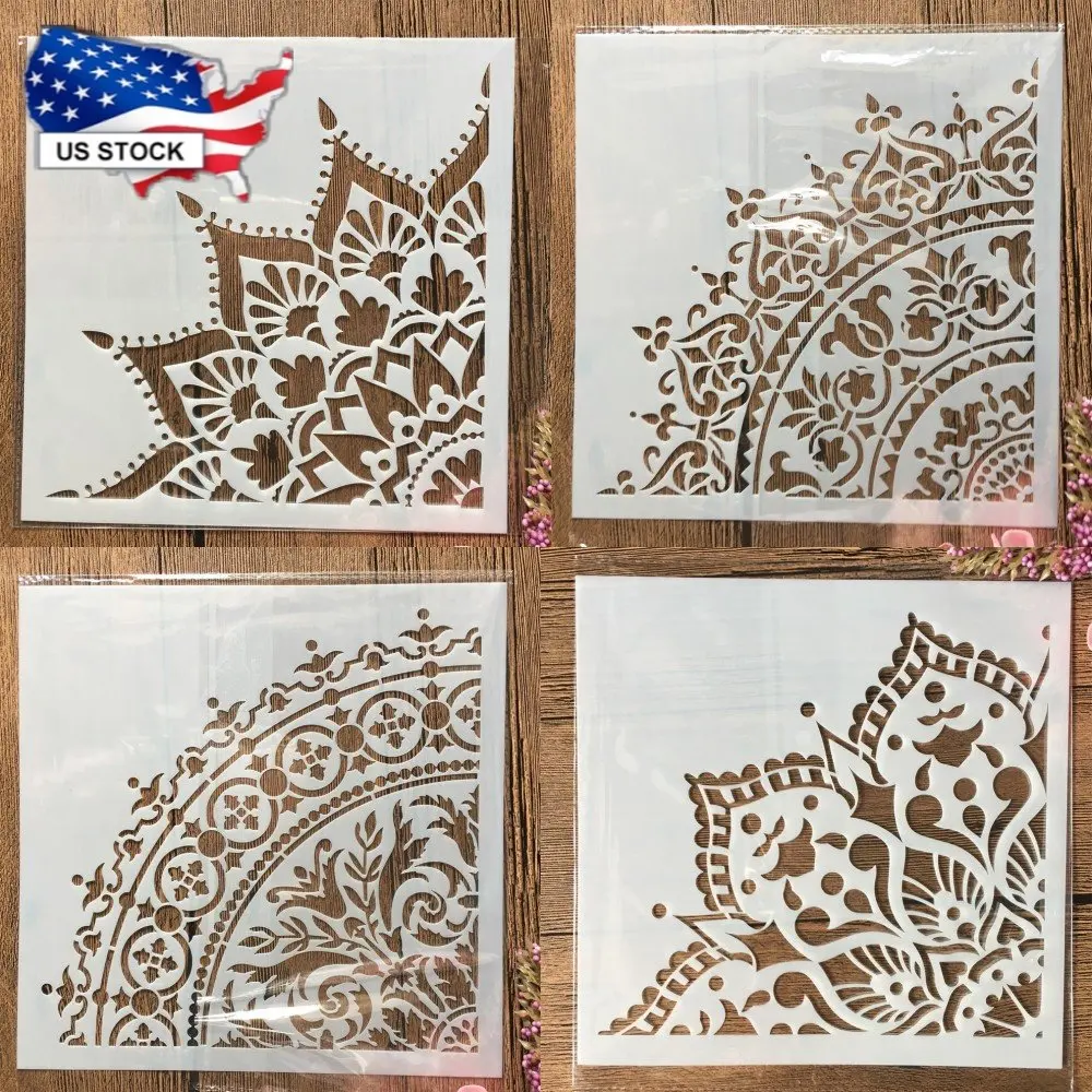 4Pcs 20cm 8inch Mandala 1/4 Wheel Totem DIY Layering Stencils for Painting Scrapbook Coloring Embossing Album Decor Template
4Pcs 20cm 8inch Mandala 1/4 Wheel Totem DIY Layering Stencils for Painting Scrapbook Coloring Embossing Album Decor Template