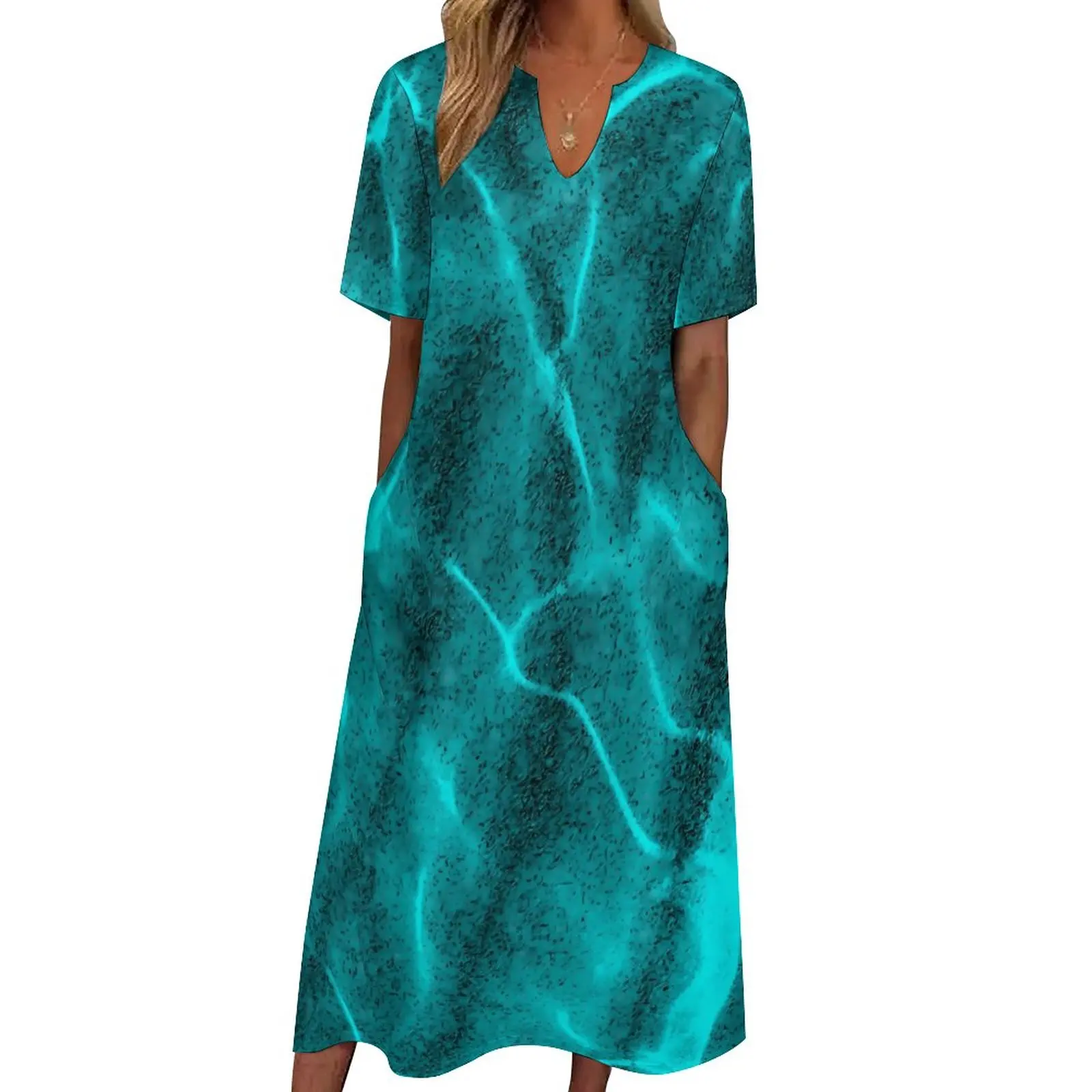 Teal Shallow Water Dress Summer Crystalline Sea Aesthetic Casual Long Dresses Women Elegant Maxi Dress Birthday Present 
Teal Shallow Water Dress Summer Crystalline Sea Aesthetic Casual Long Dresses Women Elegant Maxi Dress Birthday Present
