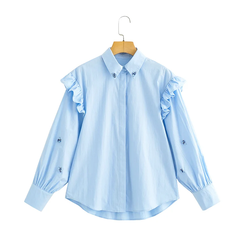 Fashion Woman Blouses 2022 Elegant New Women's Shirt Top Long Sleeve Chic Blue Ruffle Spring Pretty Cheap Female Clothing Korean
Fashion Woman Blouses 2022 Elegant New Women's Shirt Top Long Sleeve Chic Blue Ruffle Spring Pretty Cheap Female Clothing Korean