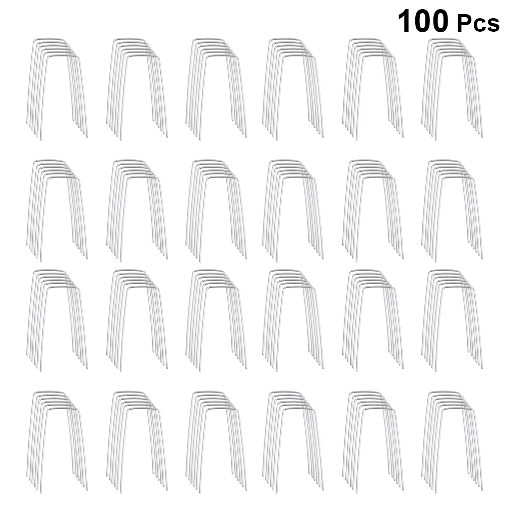 100Pcs U-shape Galvanized Ground Nails Fixing Nails Lawn Gardening Nails for Home Outdoor (2.5mm x 40mm x 100mm)
100Pcs U-shape Galvanized Ground Nails Fixing Nails Lawn Gardening Nails for Home Outdoor (2.5mm x 40mm x 100mm)