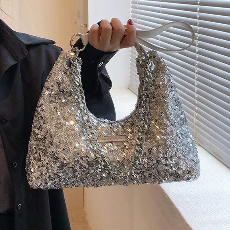 Shiny Sequin Underarm Shoulder Bags for Women 2023 New Fashion Large Handbag Hip Hop Personality Trend Luxury Evening Tote Bag
Shiny Sequin Underarm Shoulder Bags for Women 2023 New Fashion Large Handbag Hip Hop Personality Trend Luxury Evening Tote Bag