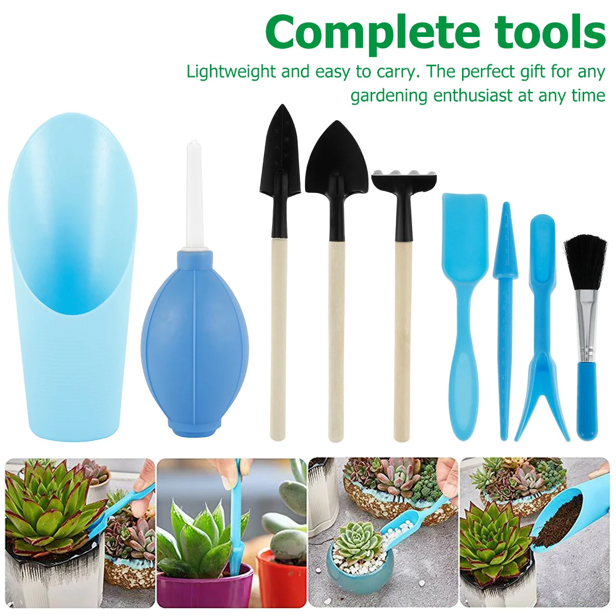 Planting Tool Garden Tools Set Mini Portable Transplanting Tool Kit with Pot Mat Shovel RakeDust Blower for Succulent Bonsai
Planting Tool Garden Tools Set Mini Portable Transplanting Tool Kit with Pot Mat Shovel RakeDust Blower for Succulent Bonsai