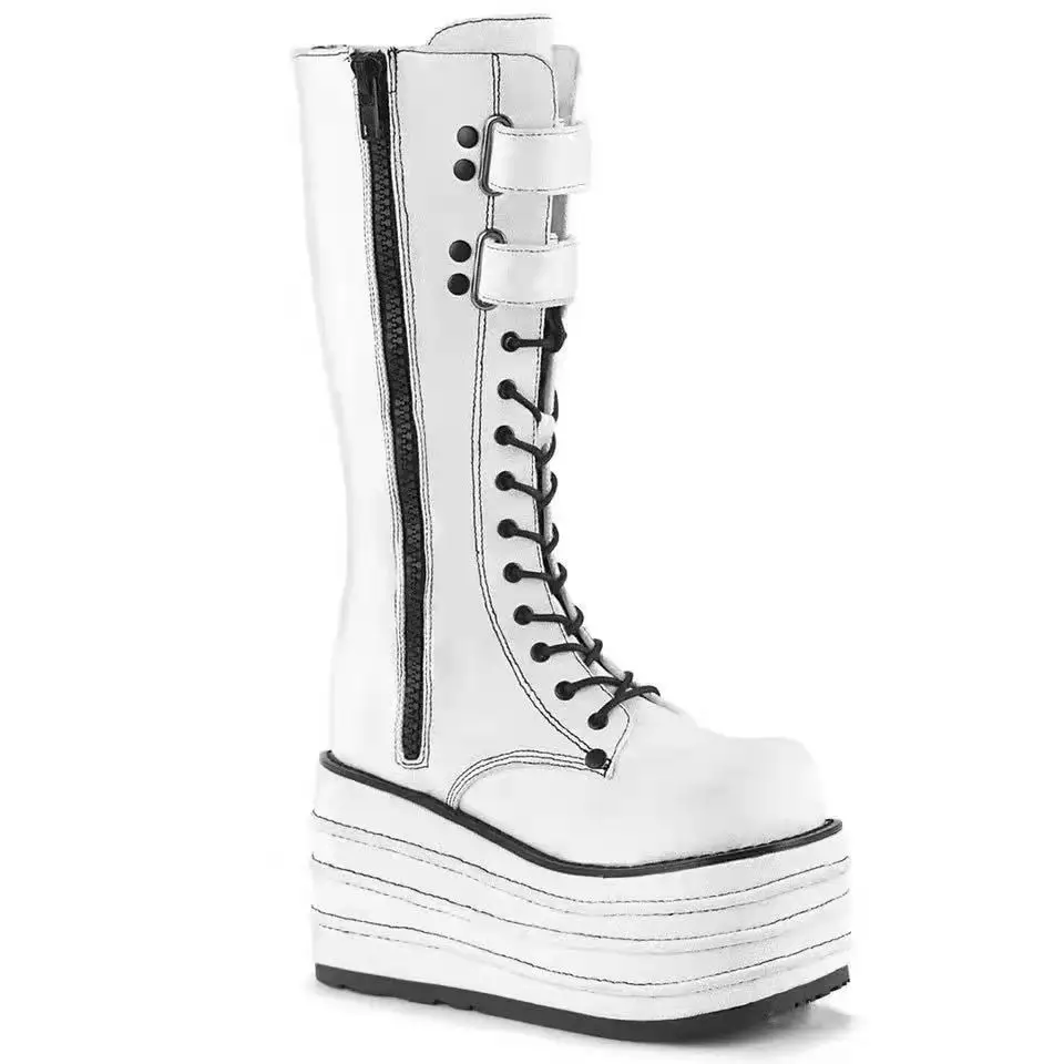 Women's Shoes Leather Mid Knee Boots Platform High Increasing Zipper Luxury Brand Gothic Owen Shoes For Women Big Size 43
Women's Shoes Leather Mid Knee Boots Platform High Increasing Zipper Luxury Brand Gothic Owen Shoes For Women Big Size 43