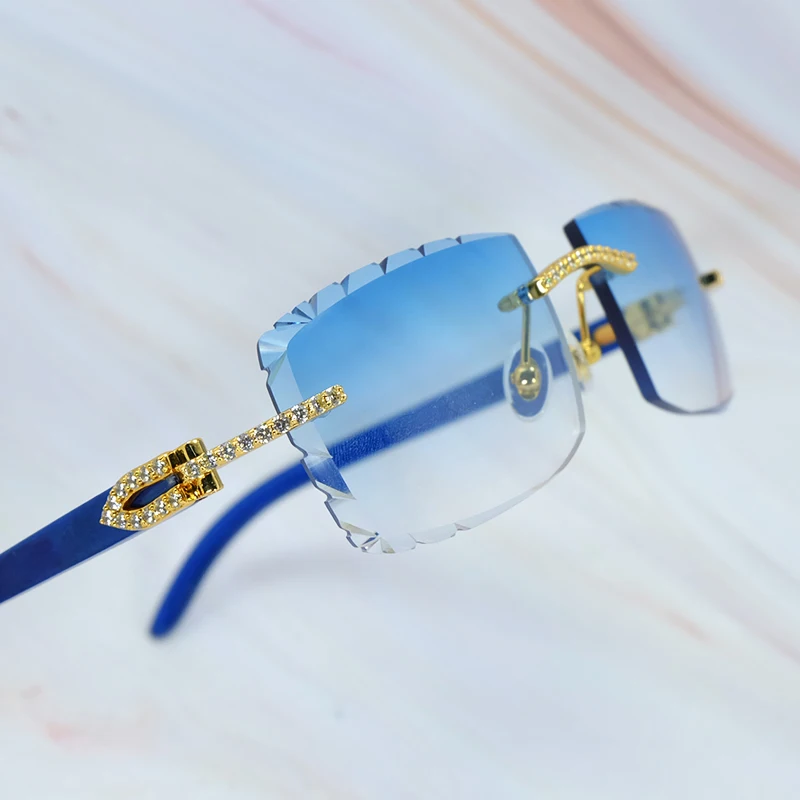 Moissanite Diamond Sunglasses Luxury Carter Designer Sun Glasses Blue Wood Rimless Trending Product Cool Decoration Y2K Glasses
Moissanite Diamond Sunglasses Luxury Carter Designer Sun Glasses Blue Wood Rimless Trending Product Cool Decoration Y2K Glasses