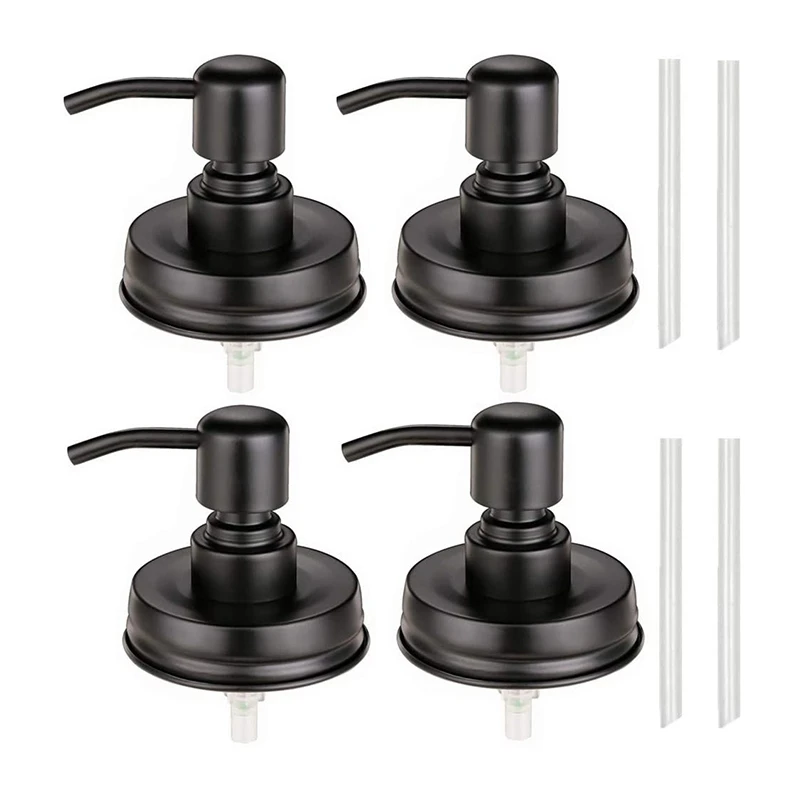 4-Pack Mason Jar Soap Dispenser Lid, Painted Black Rust Proof Lotion Dispenser Lid for Regular Mouth Mason Jar
4-Pack Mason Jar Soap Dispenser Lid, Painted Black Rust Proof Lotion Dispenser Lid for Regular Mouth Mason Jar