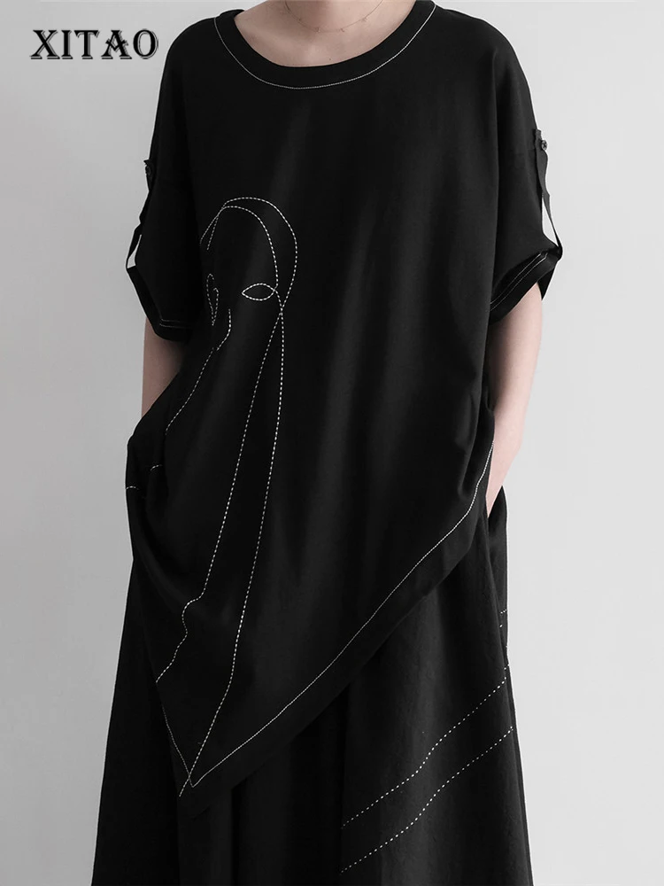 XITAO Pleated T Shirt Fashion Pullover Print Pattern Small Fresh Irregular Minority 2022 Summer Black Loose Tee WLD7830
XITAO Pleated T Shirt Fashion Pullover Print Pattern Small Fresh Irregular Minority 2022 Summer Black Loose Tee WLD7830
