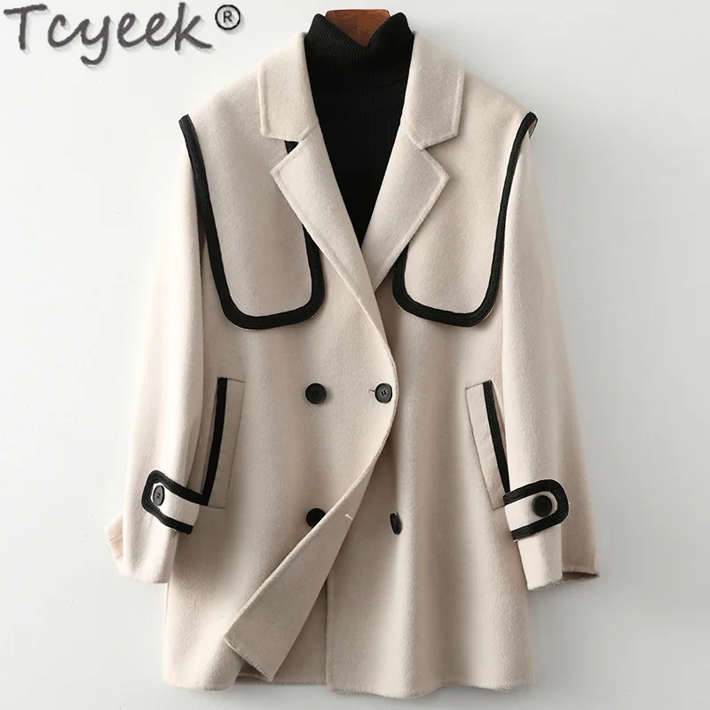 Tcyeek Autumn Spring Wool Jacket Women's Clothing Medium Length Fashion Double-sided Woolen Coats Wild Elegant Female Outerwear
Tcyeek Autumn Spring Wool Jacket Women's Clothing Medium Length Fashion Double-sided Woolen Coats Wild Elegant Female Outerwear