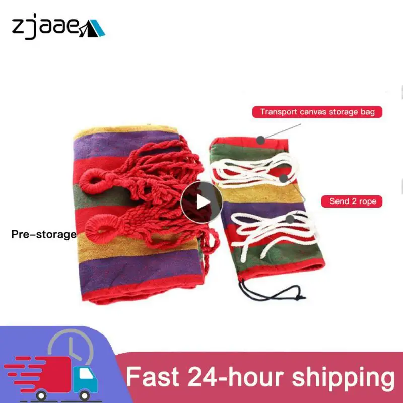 Outdoor Leisure Bed Thickened Hanging Bed Sleeping Swing Hammock 2 Persons Striped Canvas Camping Hammock Hot Sale
Outdoor Leisure Bed Thickened Hanging Bed Sleeping Swing Hammock 2 Persons Striped Canvas Camping Hammock Hot Sale