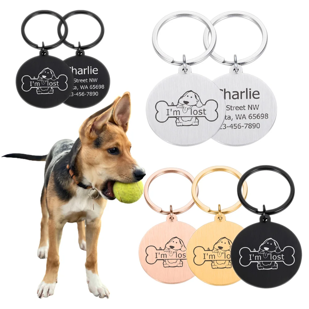 

Personalized Dog Tag Name Plate Free Engraved ID Tags for Dog Collar Anti-Lost Pet Nameplate Pendant for Kitten Puppy Supplies