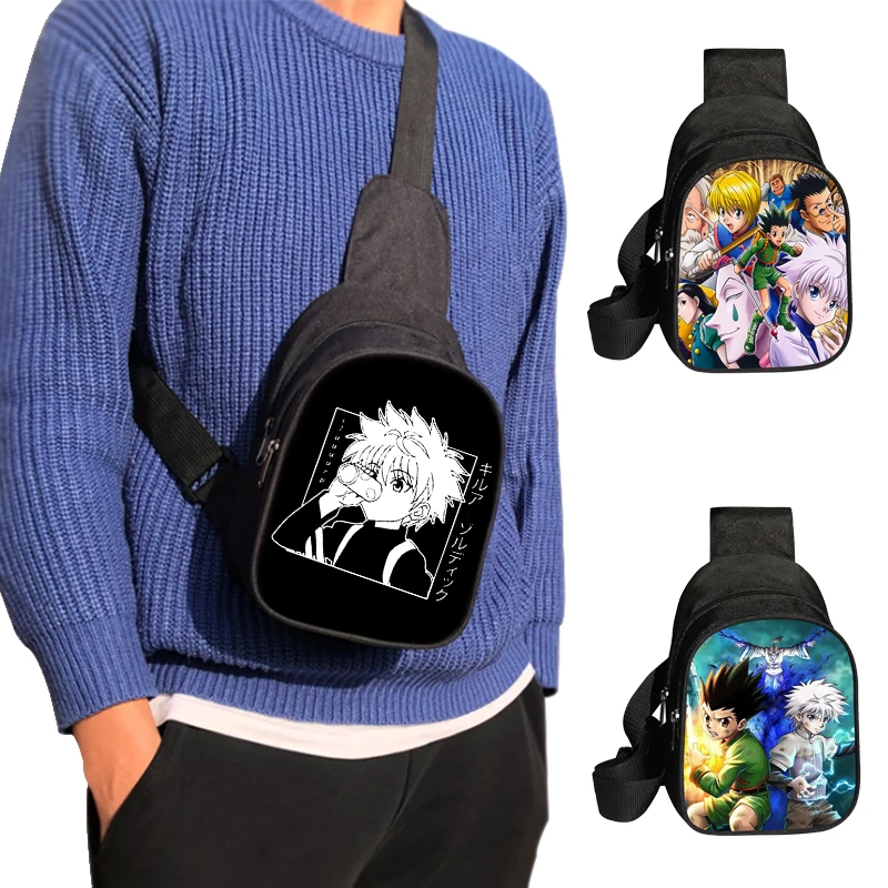 Аниме Hunter X HunterChest Bags для мальчиков сумка через плечо женская HXH Killua Zoldyck Gon Freecss Chrollo