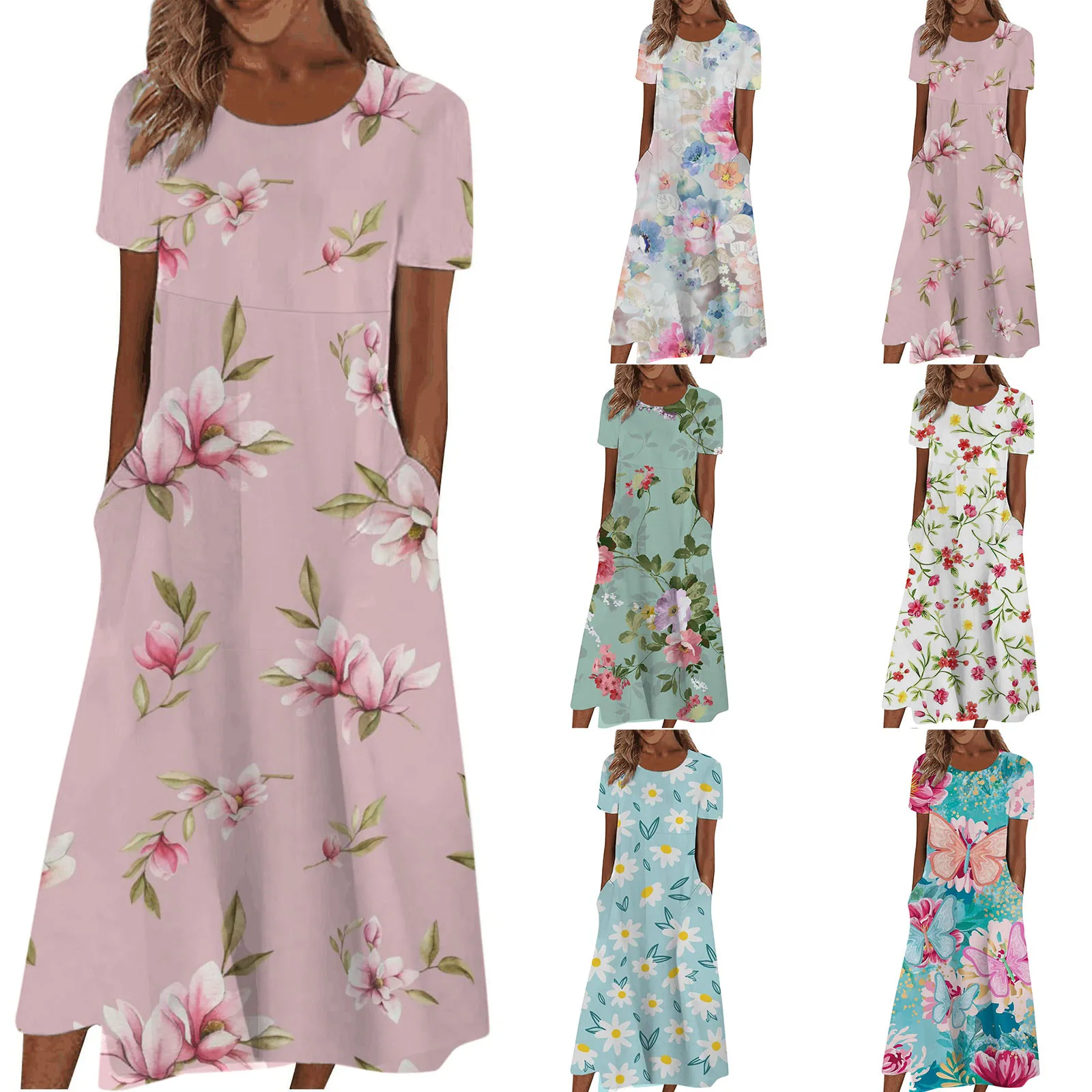 Dress for Women Fitted Women'S Casual Crewneck Pocket Pullover Printed Floral Casual Holiday Halter Dresses for Women Summer
Dress for Women Fitted Women'S Casual Crewneck Pocket Pullover Printed Floral Casual Holiday Halter Dresses for Women Summer