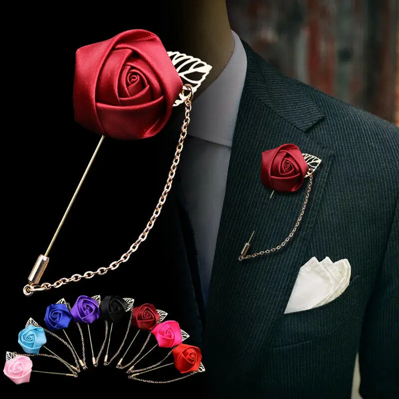 1pc Women Men's Suit Gold Leaf Rose Flower Brooches Lapel Pins Canvas Fabric Ribbon Tie Pin Collar Flower Long Needle With Chain
1pc Women Men's Suit Gold Leaf Rose Flower Brooches Lapel Pins Canvas Fabric Ribbon Tie Pin Collar Flower Long Needle With Chain