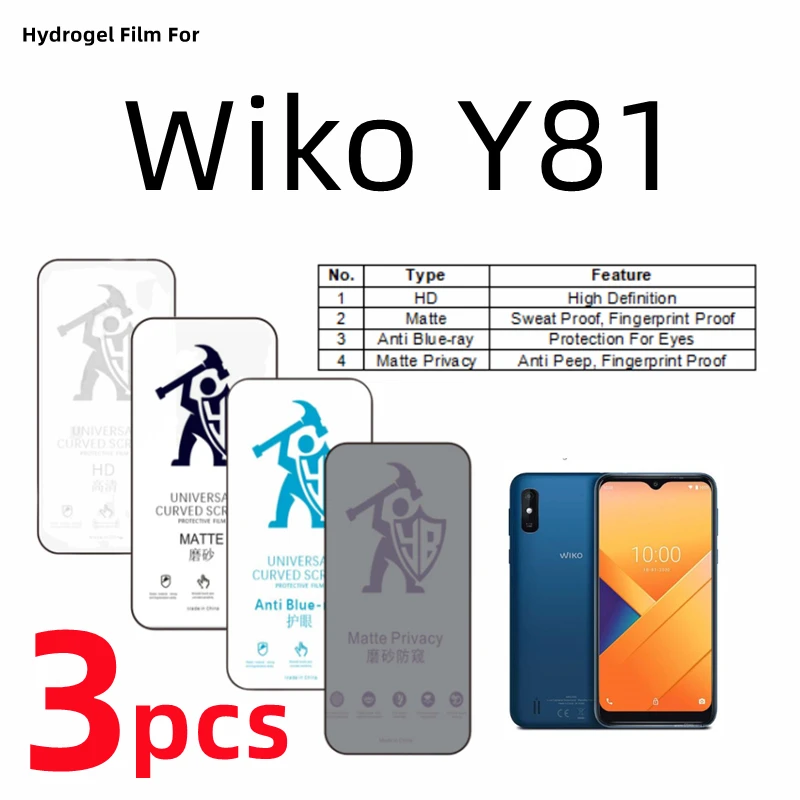 

3 шт., Гидрогелевая Защитная пленка для Wiko Y81