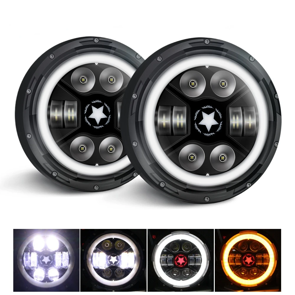 7Inch Led Headlamps with Halo Ring Amber Turn Signal for Lada Niva Urban 4X4 Suzuki Samurai for Jeep Wrangler Off Road
7Inch Led Headlamps with Halo Ring Amber Turn Signal for Lada Niva Urban 4X4 Suzuki Samurai for Jeep Wrangler Off Road