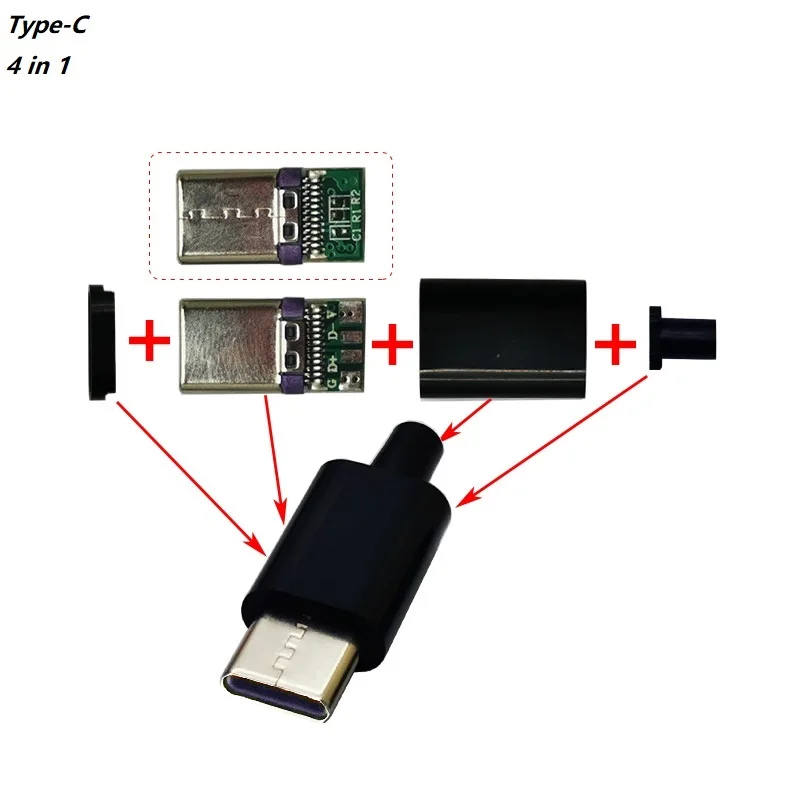 Комплект разъемов USB 2.0 Type C 4 в 1
Комплект разъемов USB 2.0 Type C 4 в 1