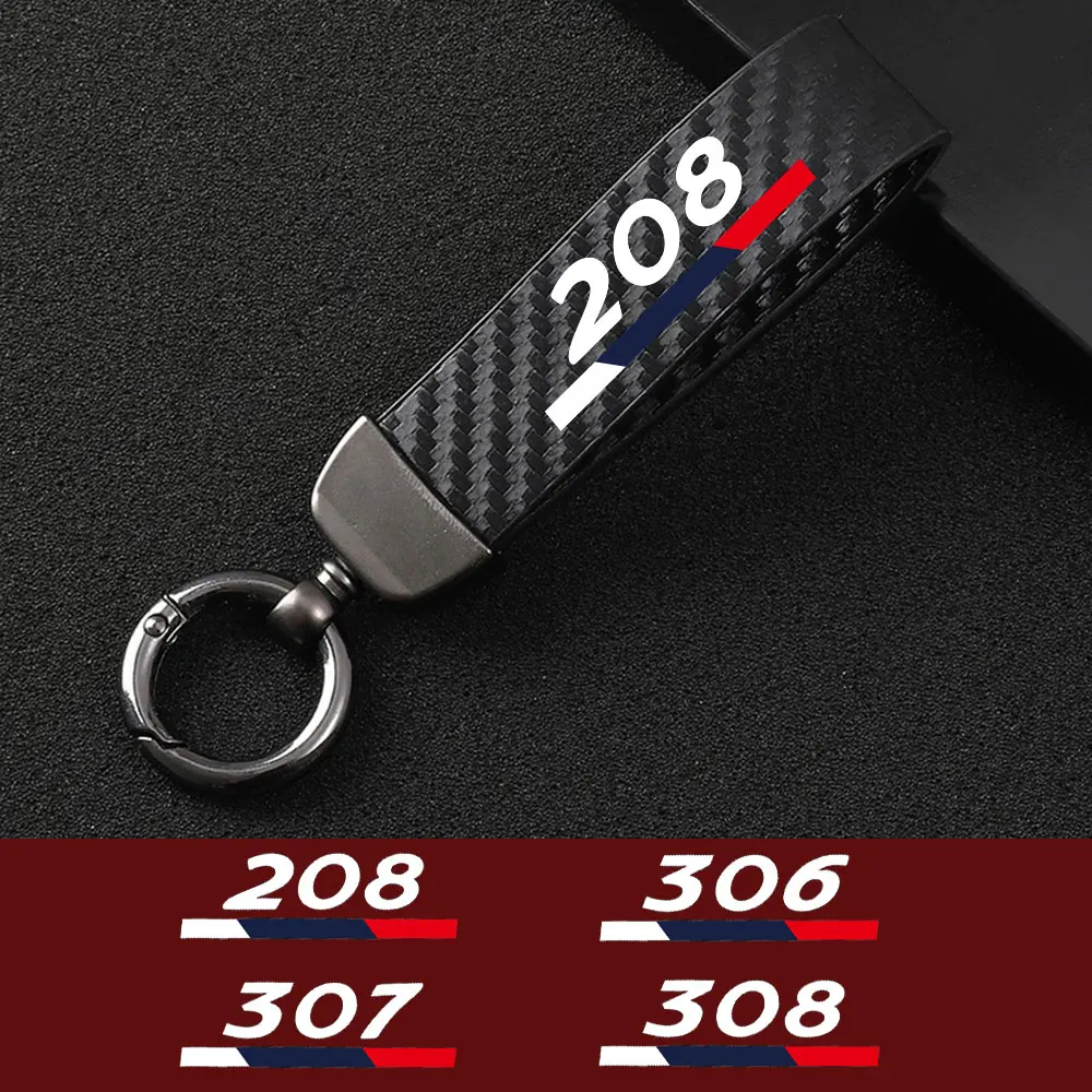 For Peugeot 208 306 307 308 Fashion Car KeyChain High-Grade Carbon Fiber Metal Style Key Rings Holder Bag Auto Accessories
For Peugeot 208 306 307 308 Fashion Car KeyChain High-Grade Carbon Fiber Metal Style Key Rings Holder Bag Auto Accessories