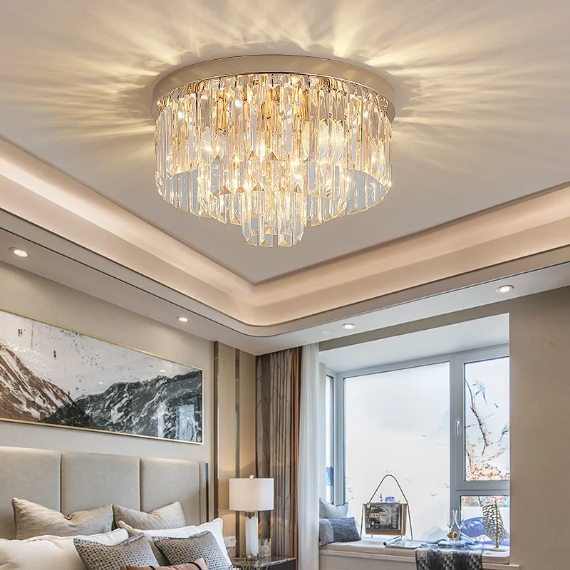 Modern Gold Light Luxury Crystal Lamp Round Simple Living Room Dining Room Bedroom Study Home Atmospheric Ceiling Lamp
Modern Gold Light Luxury Crystal Lamp Round Simple Living Room Dining Room Bedroom Study Home Atmospheric Ceiling Lamp