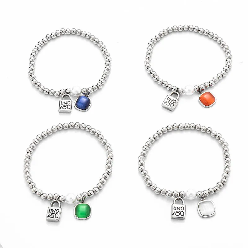 Fashion Women Men Silver Color Gold Stainless Steel Cross Square White Blue Opal Heart key Lock UN 50 Chain Bracelet Jewelry
Fashion Women Men Silver Color Gold Stainless Steel Cross Square White Blue Opal Heart key Lock UN 50 Chain Bracelet Jewelry