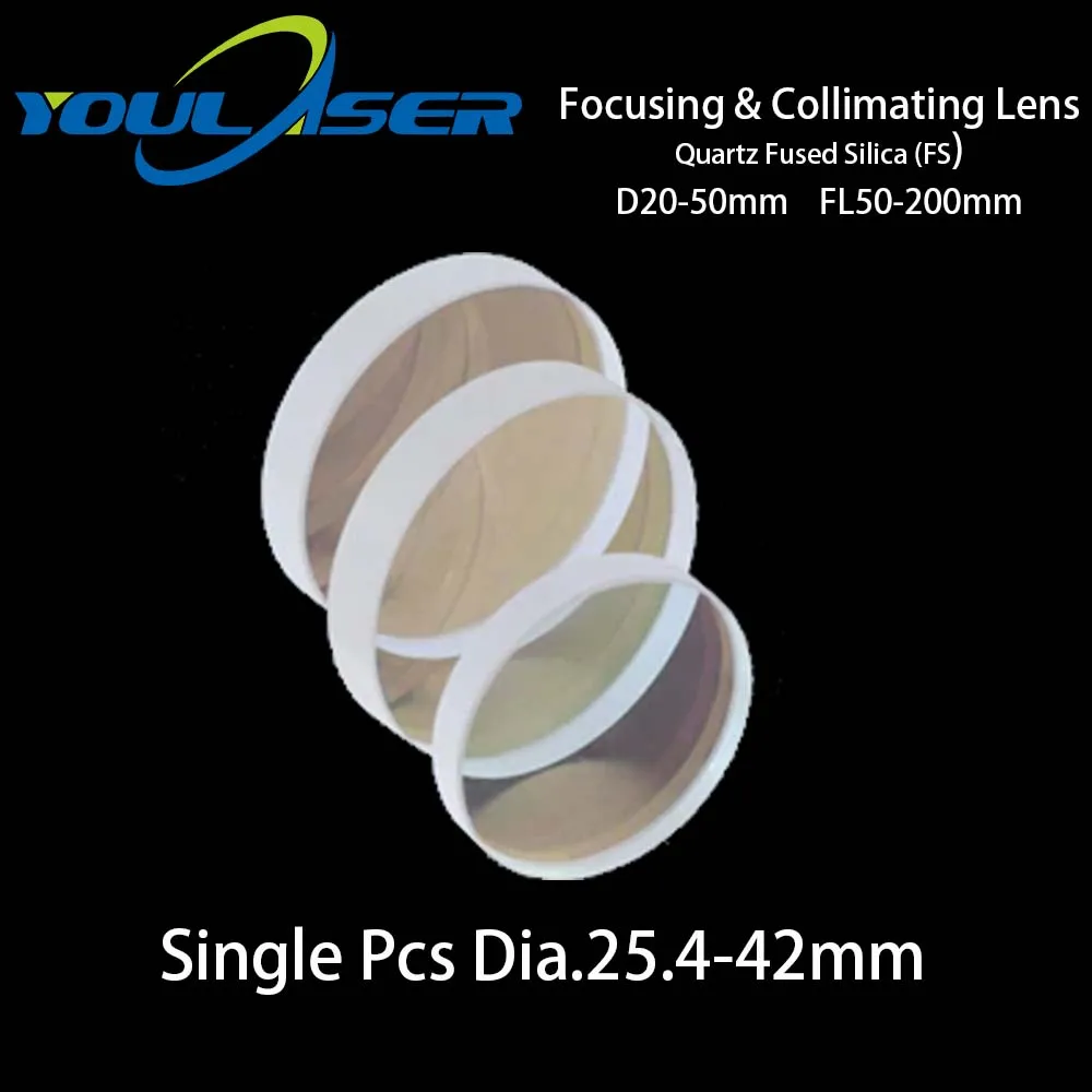 1Pcs Focusing & Collimating Lens Dia. 20 - Dia.50 OEM Quartz Fused Silica Fiber Laser 1064nm Raytools
1Pcs Focusing & Collimating Lens Dia. 20 - Dia.50 OEM Quartz Fused Silica Fiber Laser 1064nm Raytools