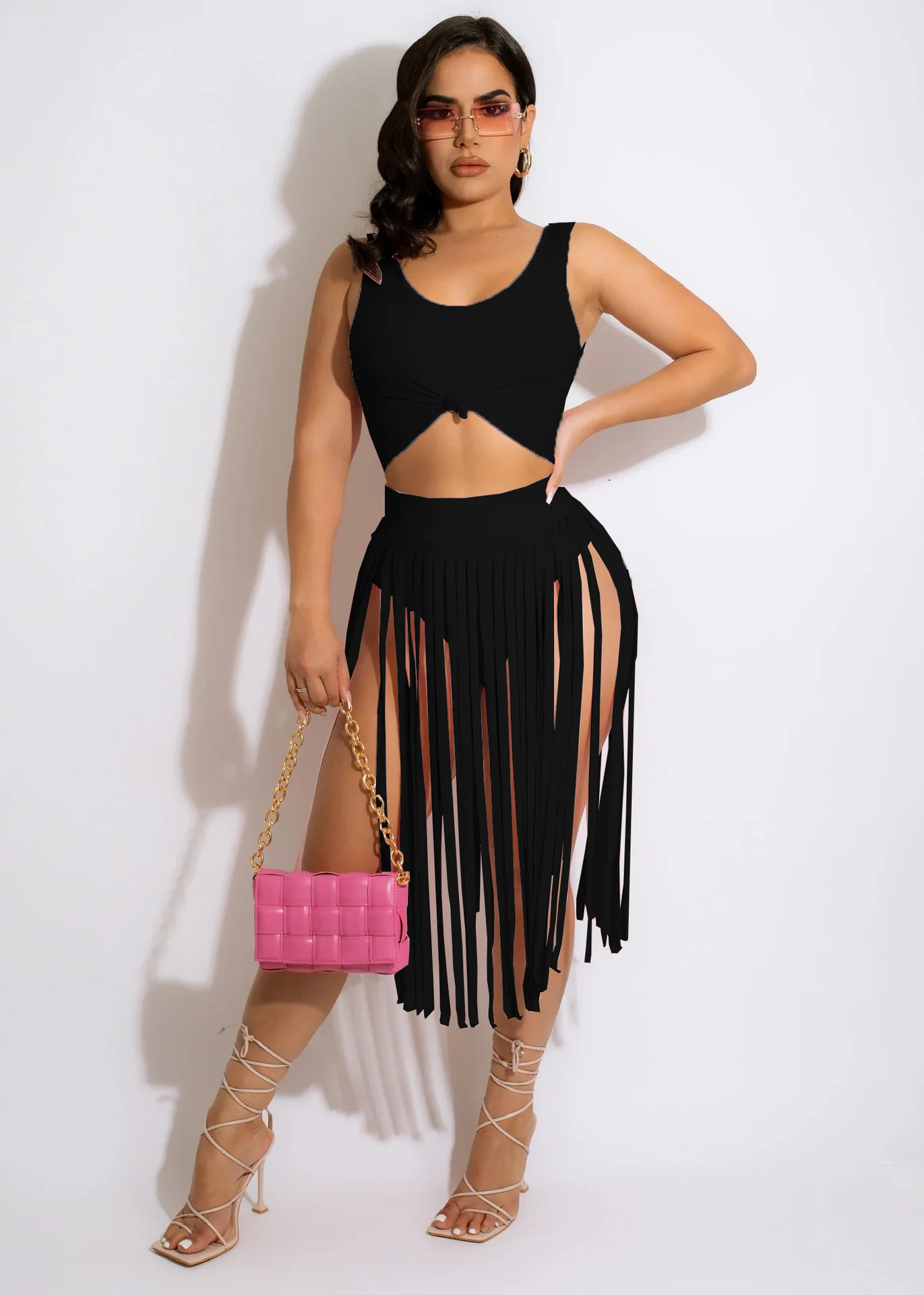 2022 Summer Boho Beach Sexy Two Pieces Sets Women's Sleeveless Crop Tops Tassel Skirts Suits Party Outfits
2022 Summer Boho Beach Sexy Two Pieces Sets Women's Sleeveless Crop Tops Tassel Skirts Suits Party Outfits