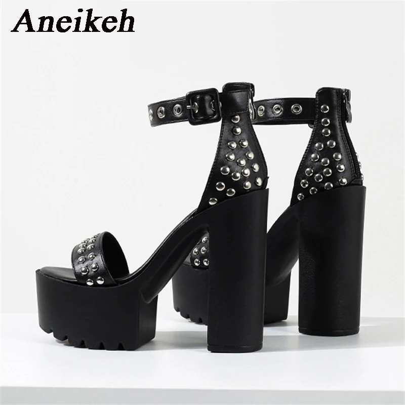 Aneikeh 2024 Summer Fashion Metal Decorative High Heels Open Toe Bag Heels Punk Style Party Prom Chunky Heels Sandals 34-43
Aneikeh 2024 Summer Fashion Metal Decorative High Heels Open Toe Bag Heels Punk Style Party Prom Chunky Heels Sandals 34-43