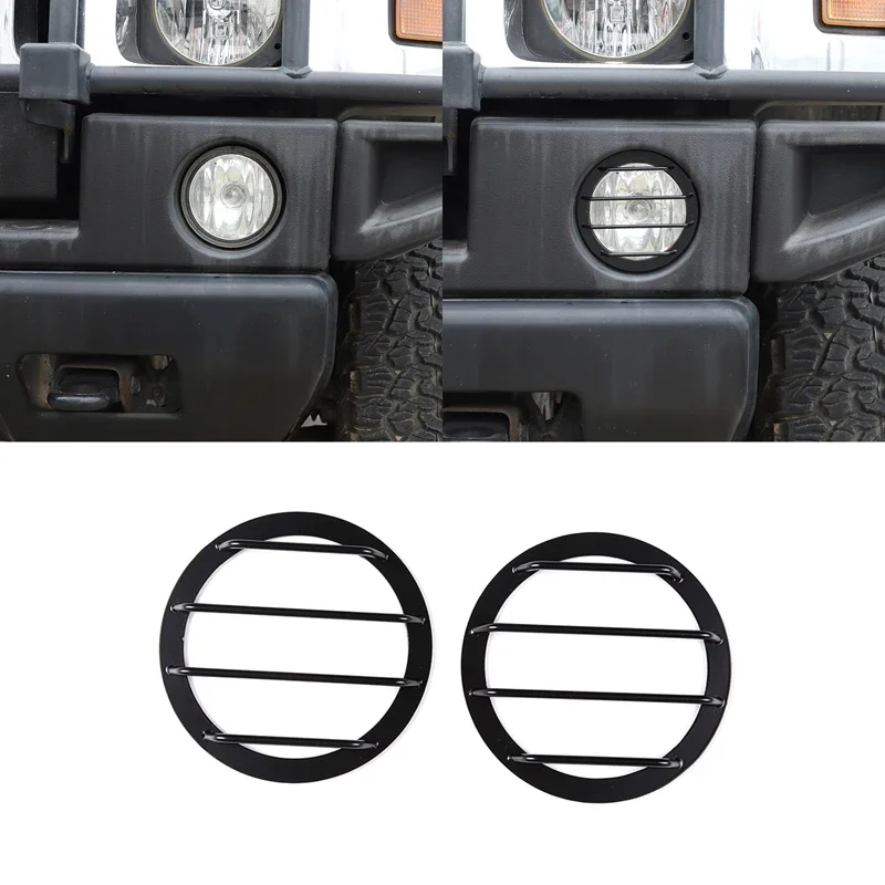 Для Hummer H2 2003-2009 углеродистая черная крышка противотуманной фары из нержавеющей
