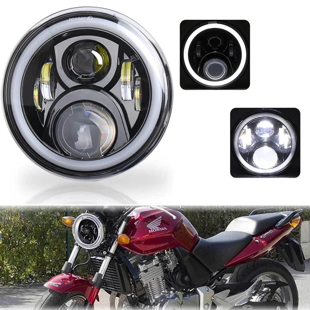 H4 LED Headlight with White Halo 7 inch Motorcycle Lamp for Honda CB400 CB500 CB1300 Hornet 250 600 900 VTEC VTR250
H4 LED Headlight with White Halo 7 inch Motorcycle Lamp for Honda CB400 CB500 CB1300 Hornet 250 600 900 VTEC VTR250