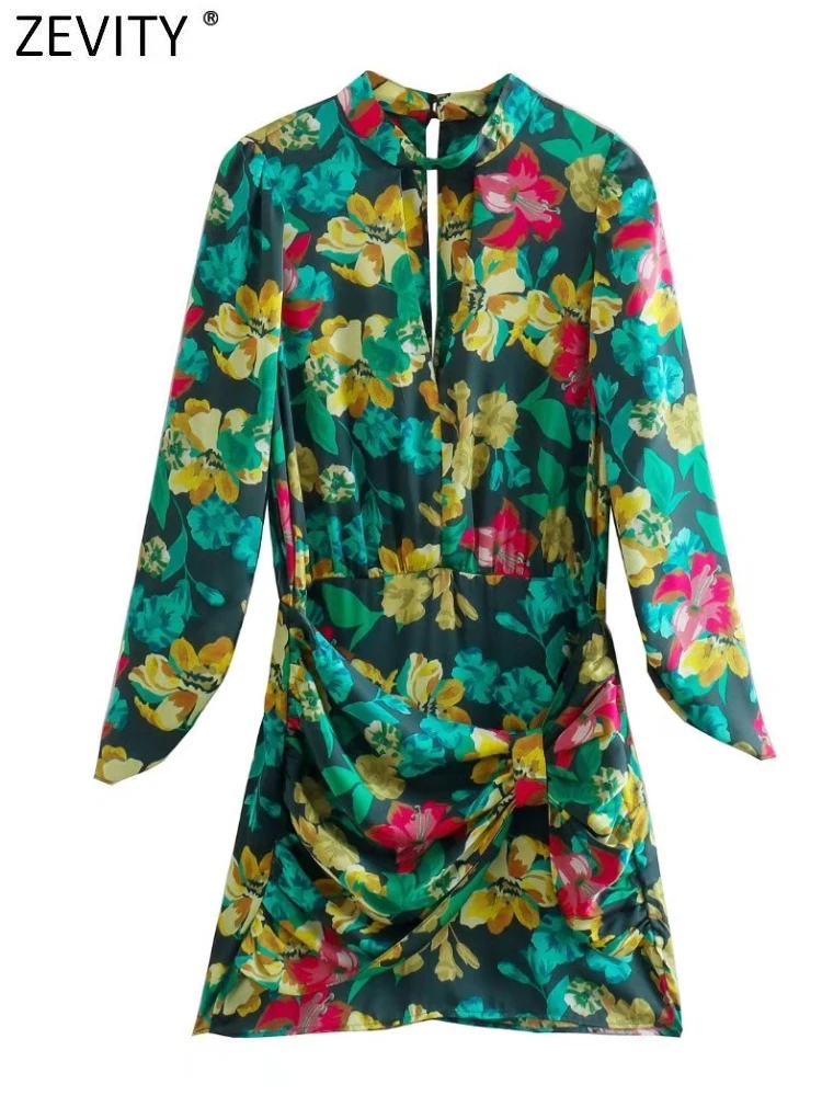 ZEVITY Women Sexy Hollow Out Stand Collar Colorful Floral Print Chiffon Mini Shirt Dress Female Chic Zipper Vestido Mujer DS9379
ZEVITY Women Sexy Hollow Out Stand Collar Colorful Floral Print Chiffon Mini Shirt Dress Female Chic Zipper Vestido Mujer DS9379