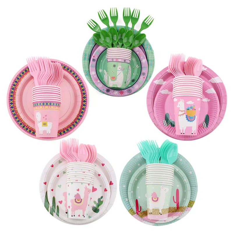 Cartoon Alpaca Party Disposable Tableware Set Party Table Decoration Baby Shower Plates Cup Fork Wedding Birthday Party Supplie
Cartoon Alpaca Party Disposable Tableware Set Party Table Decoration Baby Shower Plates Cup Fork Wedding Birthday Party Supplie