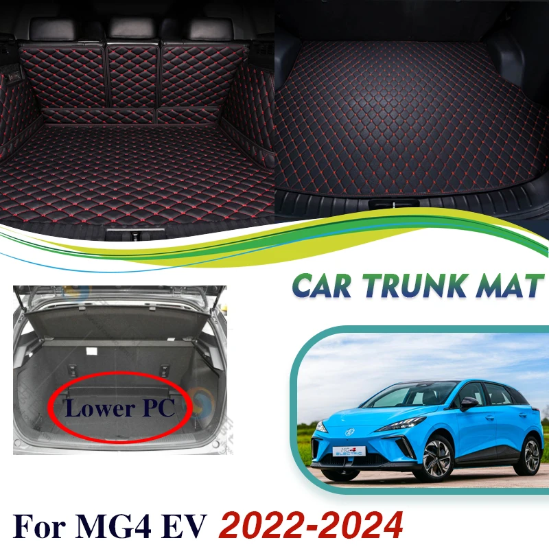 

Luxury Car Mats For MG4 EV MG 4 EH32 2022 2023 2024 Leather Pads Car Rear Trunk Mat Carpets Car Accessories Interior Decoration