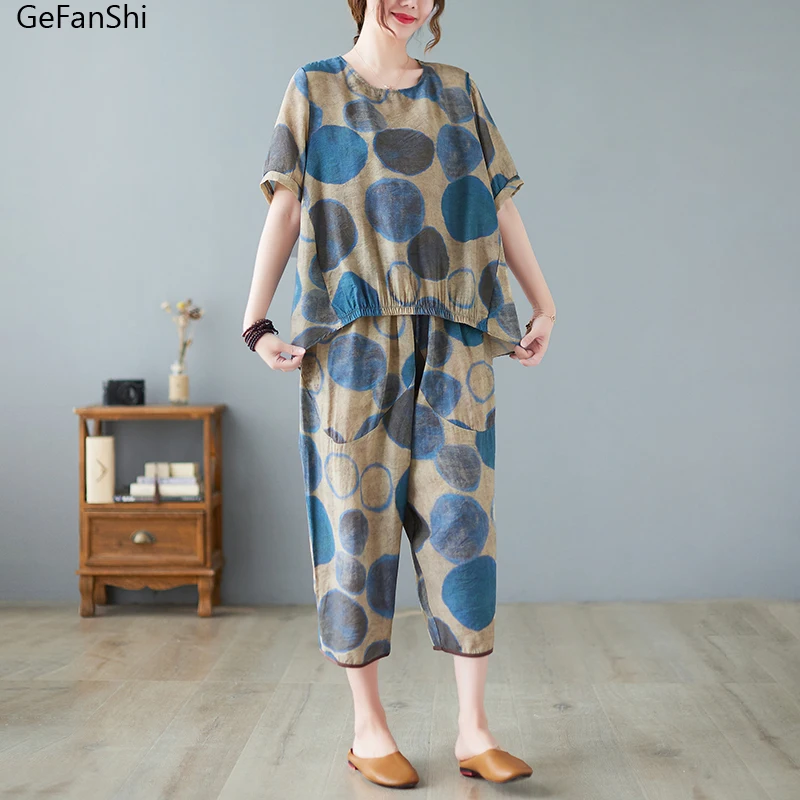 New Summer Women's 2Pcs Dot Blouse+ Harem Pants Office Lady Two Pieces Set Casual Fashion Tops And Calf-length Trousers Sets
New Summer Women's 2Pcs Dot Blouse+ Harem Pants Office Lady Two Pieces Set Casual Fashion Tops And Calf-length Trousers Sets