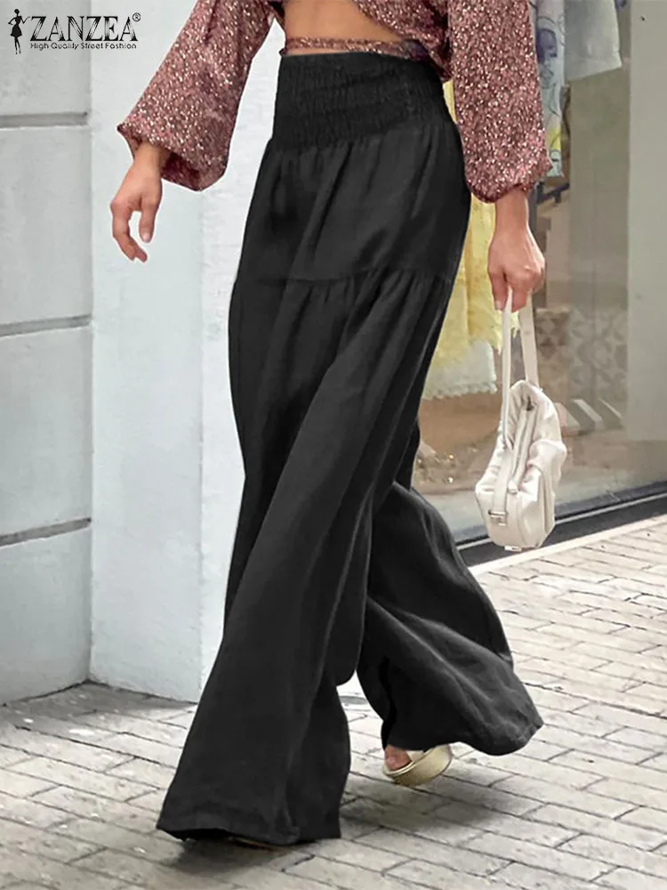 ZANZEA Women Loose Pants 2022 Fashion OL Streetwears Summer Denim Blue Wide Leg Pants Casual Solid High Waist Trouser Oversized 
ZANZEA Women Loose Pants 2022 Fashion OL Streetwears Summer Denim Blue Wide Leg Pants Casual Solid High Waist Trouser Oversized