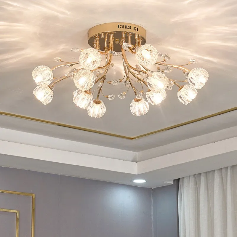 American Light Luxury Crystal Ceiling Lights Living Room Modern Minimalist Atmosphere Restaurant Bedroom Lamp Villa Fixture
American Light Luxury Crystal Ceiling Lights Living Room Modern Minimalist Atmosphere Restaurant Bedroom Lamp Villa Fixture