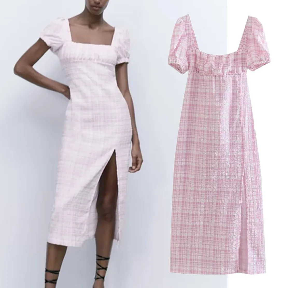 Jenny&Dave Ins Blogger Vintage Square Collar Pink Plaid Puff Sleeve Fashion Sexy Forking Midi Dress Women
Jenny&Dave Ins Blogger Vintage Square Collar Pink Plaid Puff Sleeve Fashion Sexy Forking Midi Dress Women