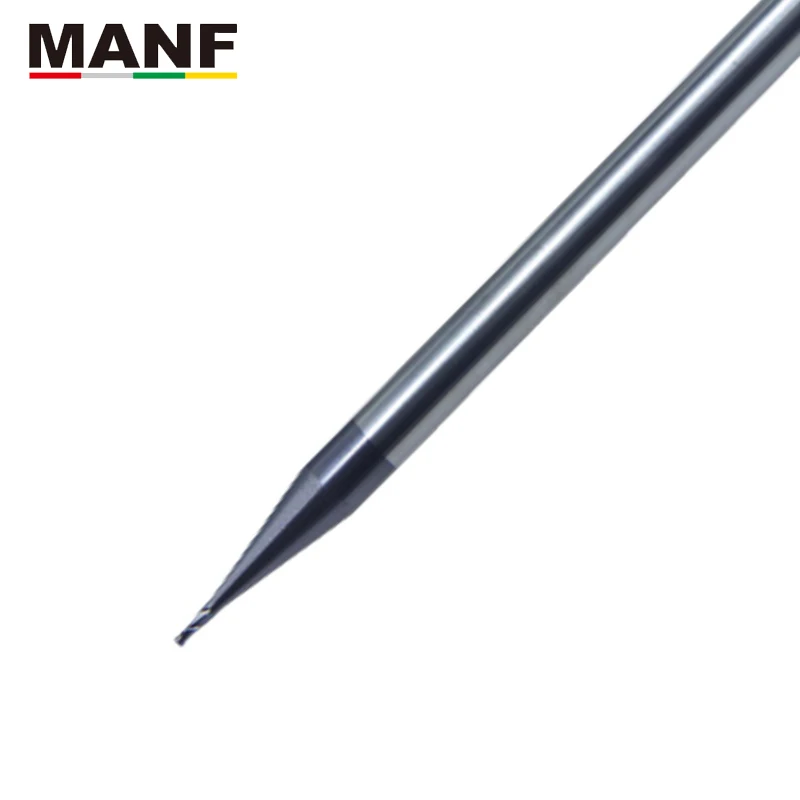 MANF HRC65 U-shaped Groove 2 Flute 0.3 0.4 0.6 0.9 Small Diameter Milling Cutters Tungsten Carbide End Mill CNC Machining Center
MANF HRC65 U-shaped Groove 2 Flute 0.3 0.4 0.6 0.9 Small Diameter Milling Cutters Tungsten Carbide End Mill CNC Machining Center