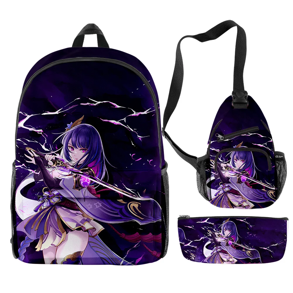 Creative Raiden Shogun Genshin Impact 3D Print 3pcs/Set pupil School Bags Trendy Travel Laptop Backpack Chest Bag Pencil Case
Creative Raiden Shogun Genshin Impact 3D Print 3pcs/Set pupil School Bags Trendy Travel Laptop Backpack Chest Bag Pencil Case