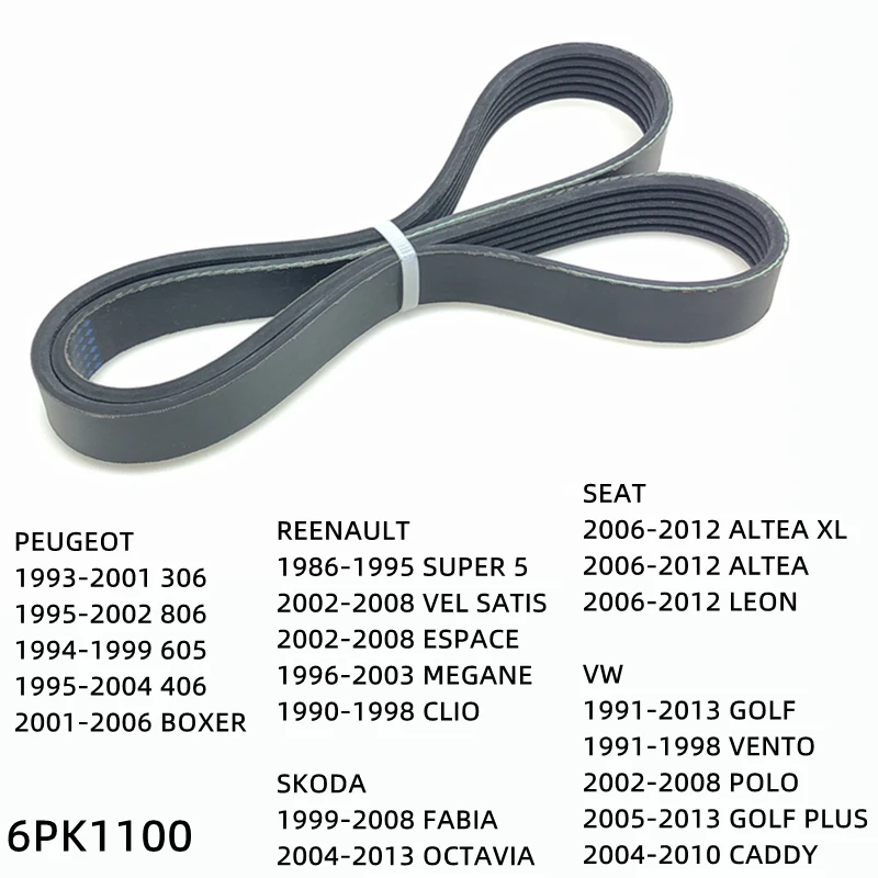6PK1100 Engine Air Conditioner Belt V-Ribbed Belts Drive For SEAT ALTEA XL LEON VW VENTO POLO GOLF PLUS CADDY
6PK1100 Engine Air Conditioner Belt V-Ribbed Belts Drive For SEAT ALTEA XL LEON VW VENTO POLO GOLF PLUS CADDY